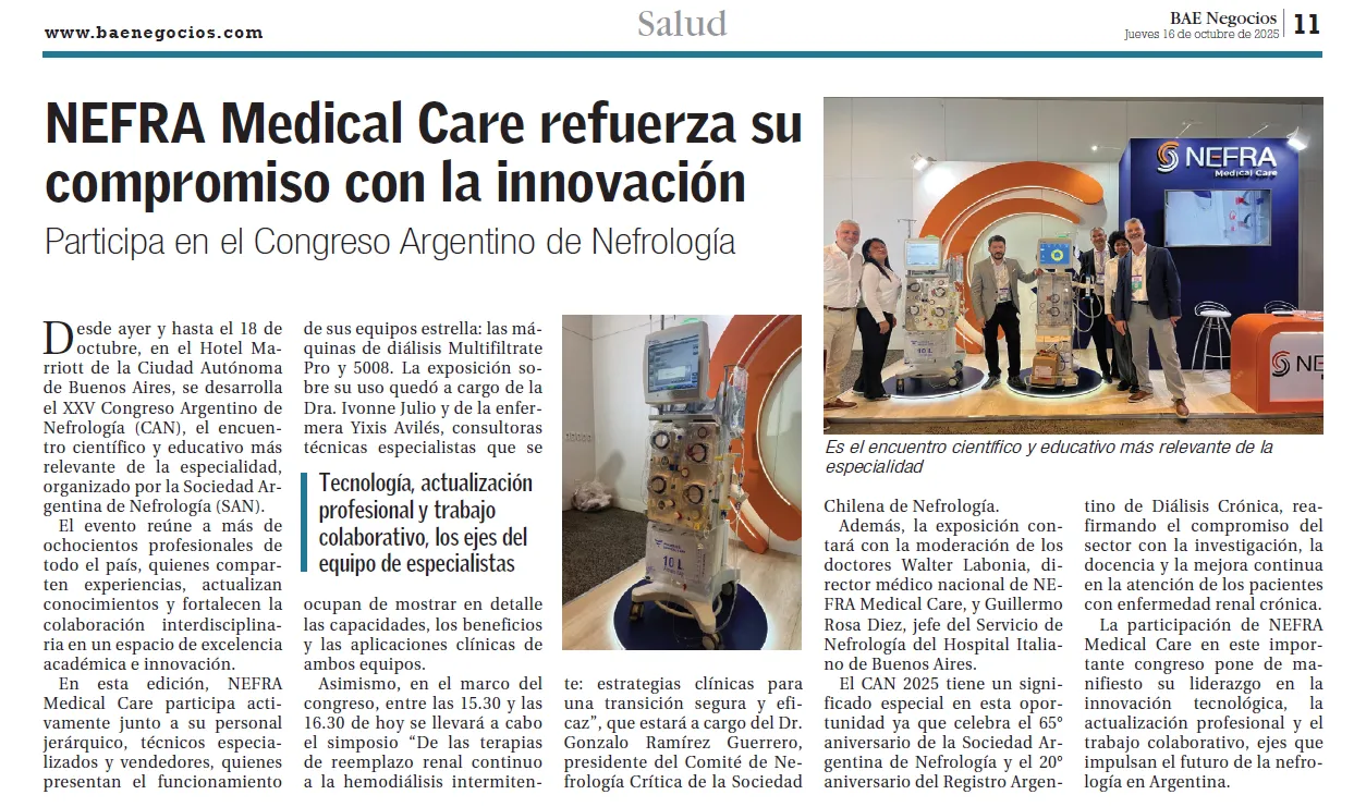 Lee más sobre el artículo Reforzamos el compromiso con la innovación en el Congreso Argentino de Nefrología